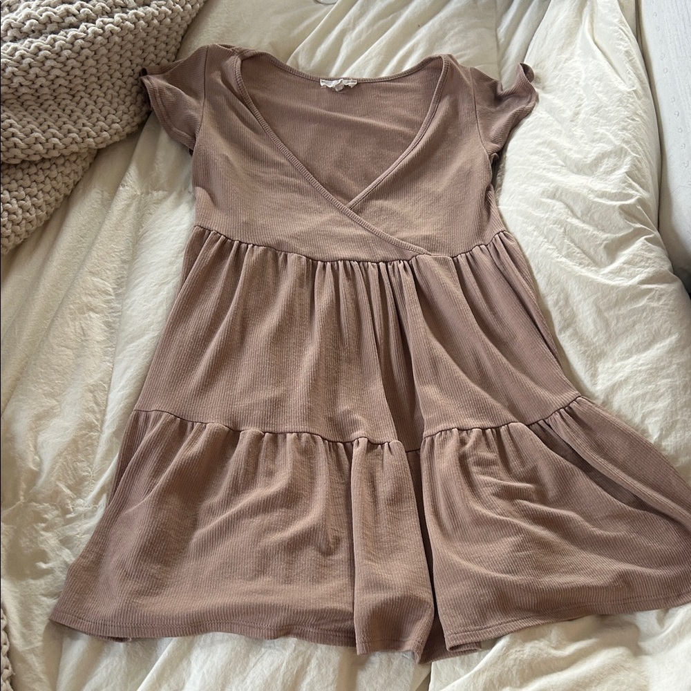See You Monday Brown Tiered Dress
